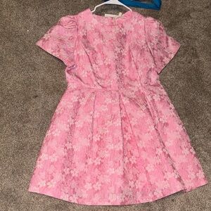 Elegant Pink Floral Midi Dress